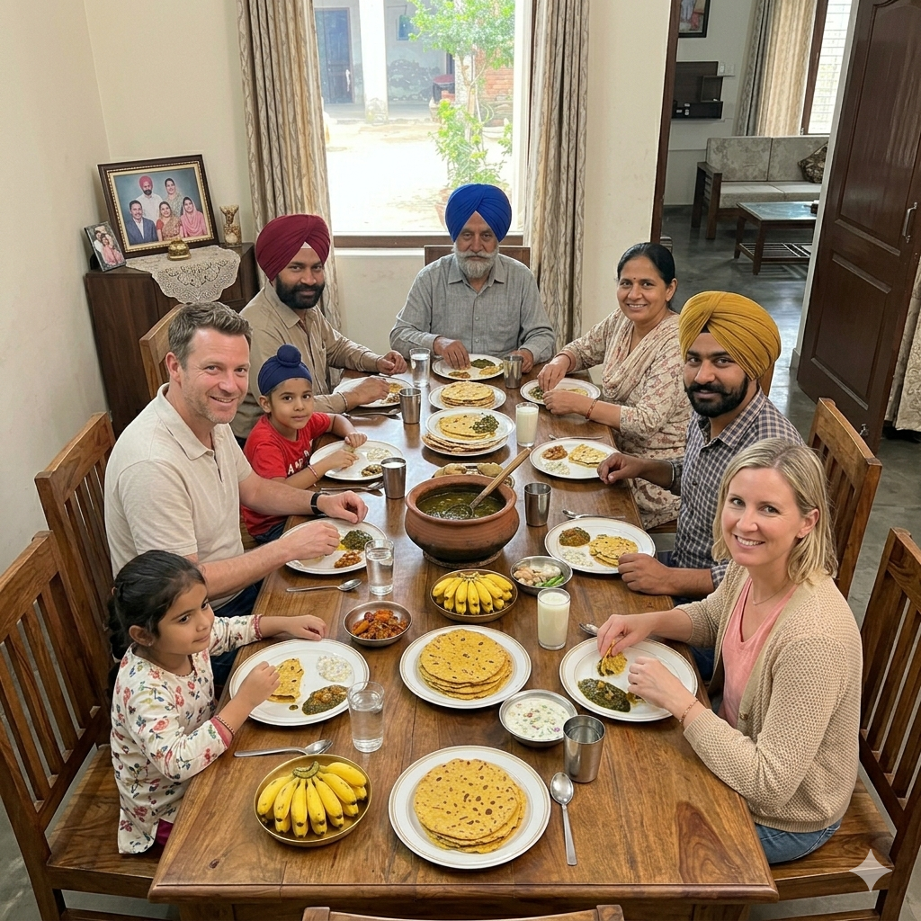 People dining and sharing food